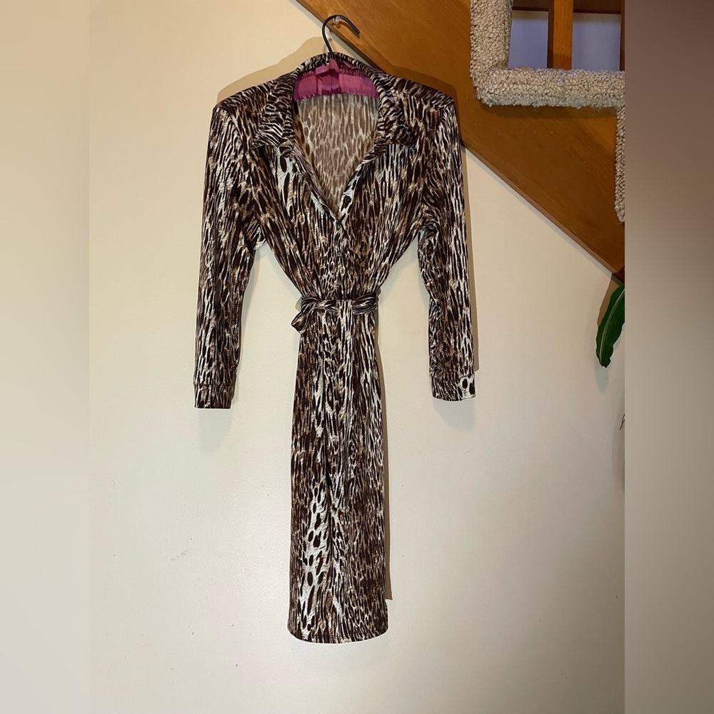 Liz Claiborne Brown Animal Print Dress